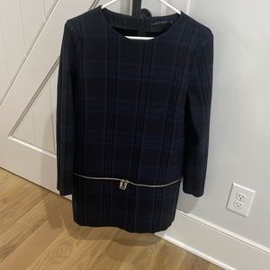 Zara navy checkered dress